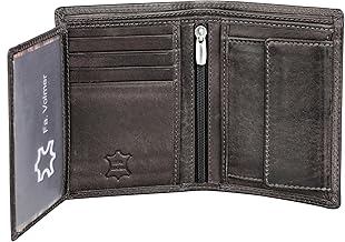 Fa.Volmer ® Genuine Buffalo Leather Wallet I Large Wallet for Men and Women I TÜV Certified RFID Protection in Brown and Black, Grey, 12.5 x 9.5 x 2.5 cm, Portrait Format