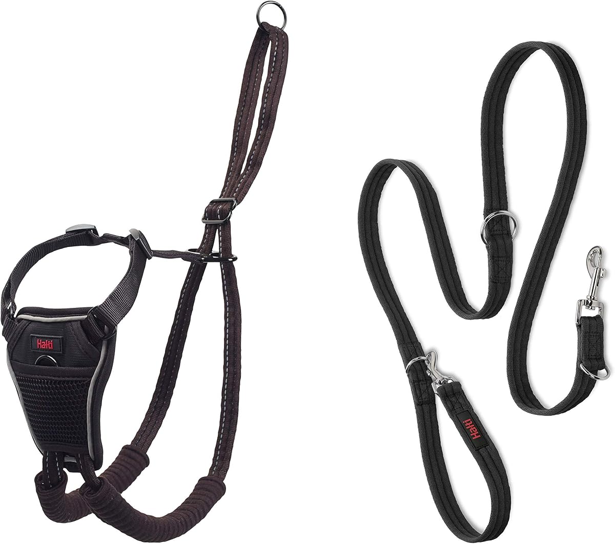 No Pull Harness (Size Medium) & Training Leash (Size Large, Black) | Bundle | Stop Your Dog Pulling on the Leash | Adjustable, Lightweight and Easy to Use | Suitable for Medium Dogs