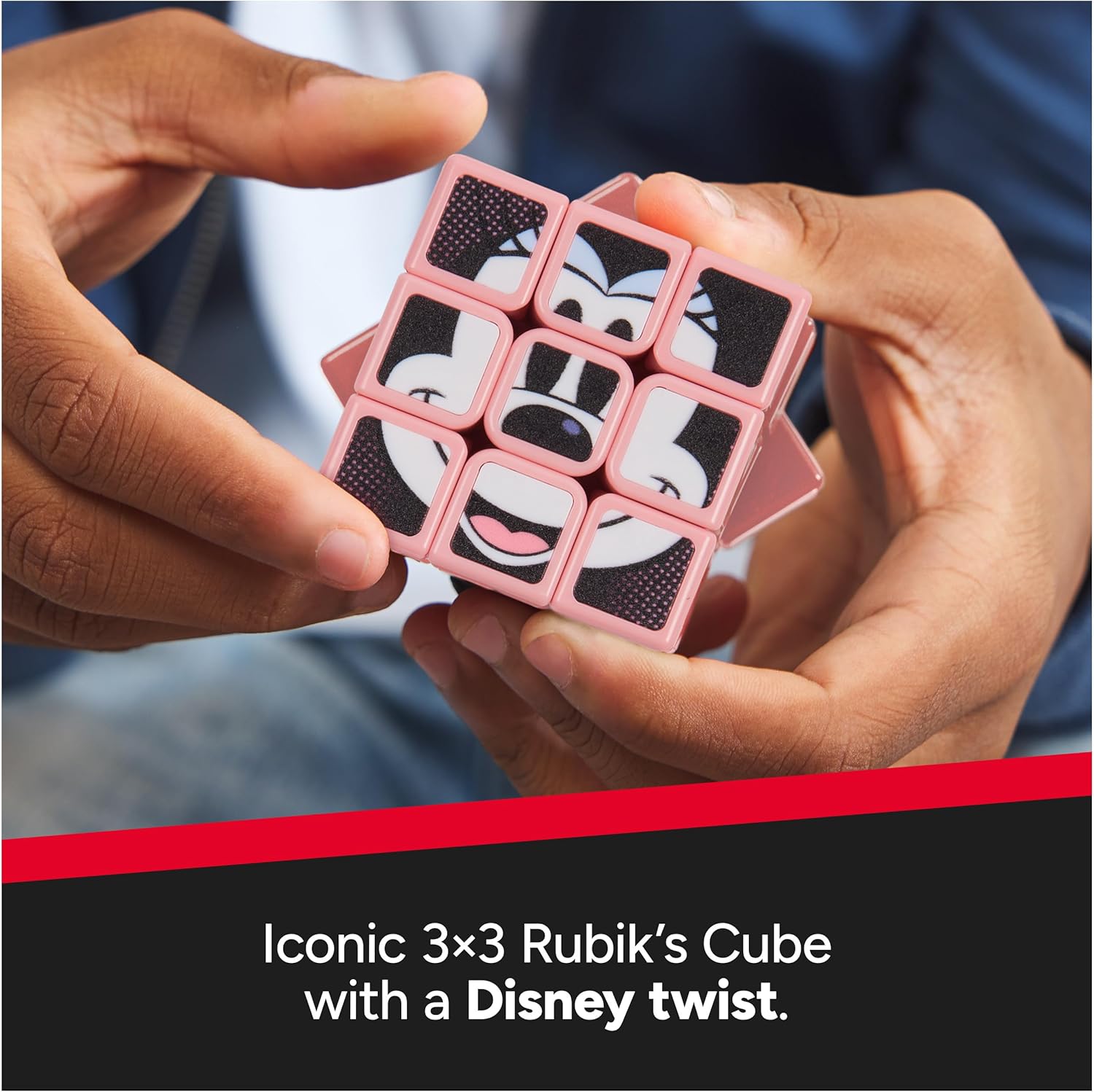 Rubik’s Cube Minnie Mouse Disney Cuber, Problem-Solving Challenging Brain Teaser Collectible Disney Fidget Toy for Puzzle Lovers & Fans Ages 8+
