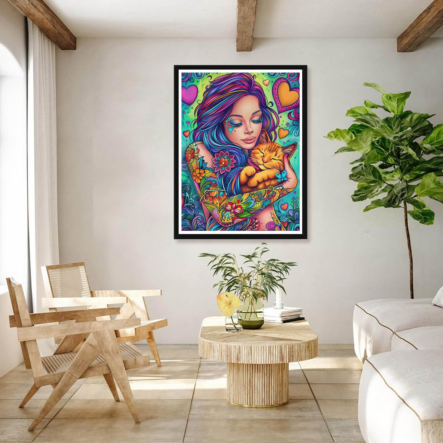 Bimkole 5D Diamond Painting Kit Completo Fai Da Te Gatto, Animale