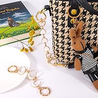 Vista 3 de 2 unidades extensoras de bolsa de cadena de corazón y luna, extensores de correa para bolso, cadena de oro, correa de repuesto para monedero