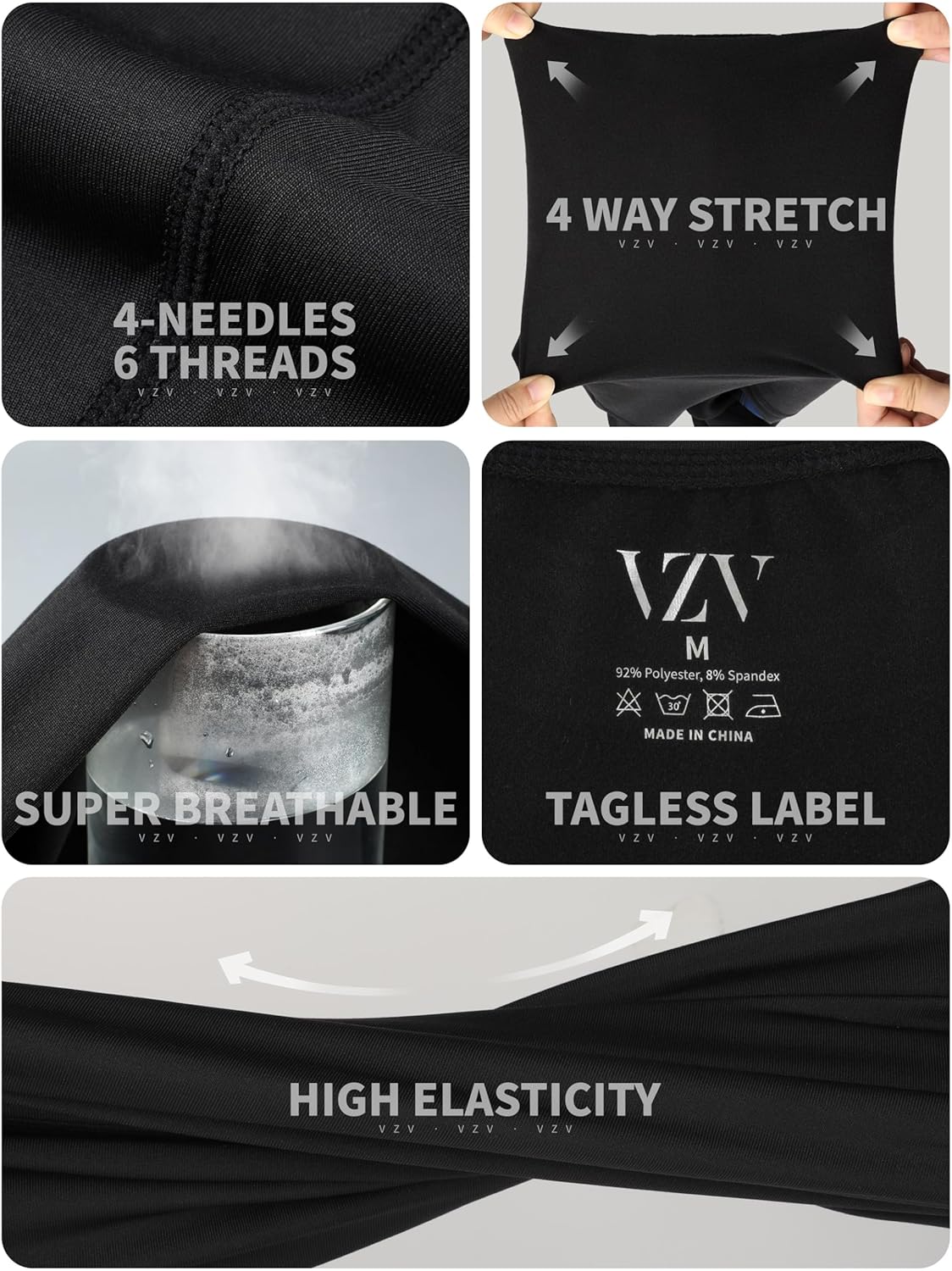 VZV 3 Pack Thermal Underwear for Men Fleece Lined Long Johns for Men Thermal Underwear Base Layer Top and Bottom Set - Image 3