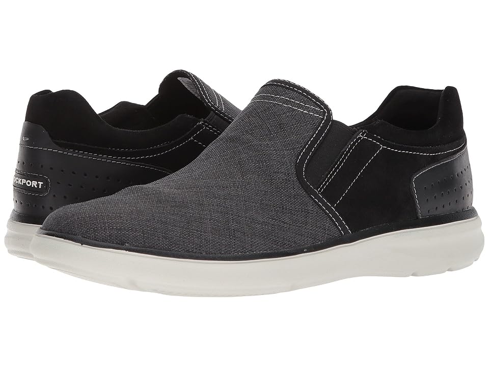 

Rockport Zaden Gore Slip-On (Black Leather w/ Textile) Men's Shoes
