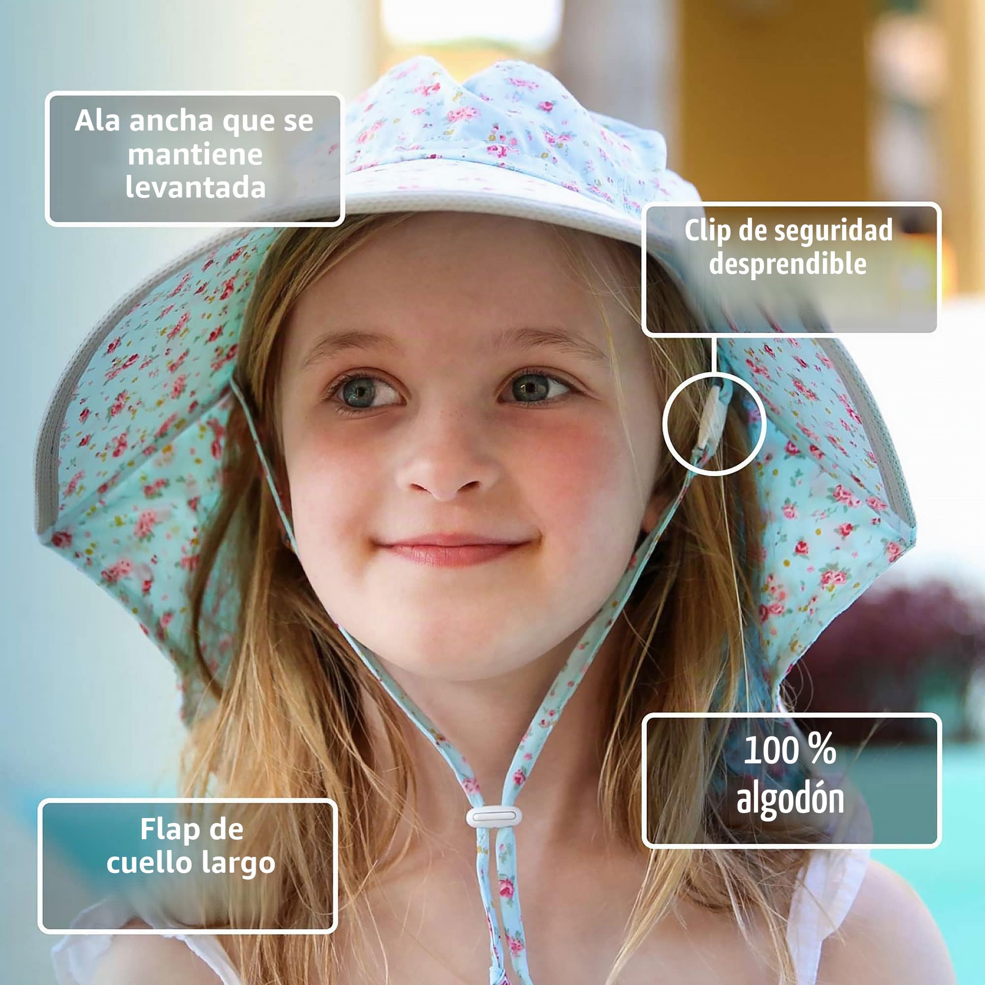 Jan & Jul Summer Swim Sun-Hat for Toddler Kids 100% Cotton (L: 2-5 Years, Cotton Candy Tie-Dye)