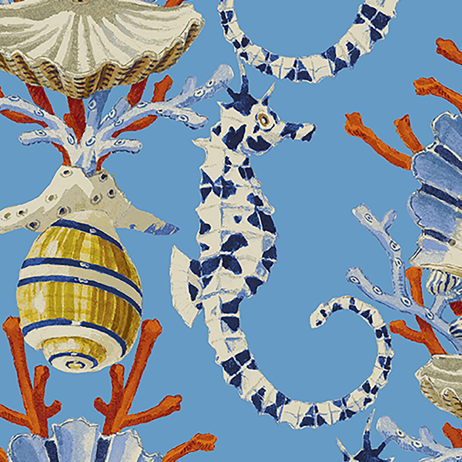 Papier peint autocollant amovible bleu motif marin Harrison Howard