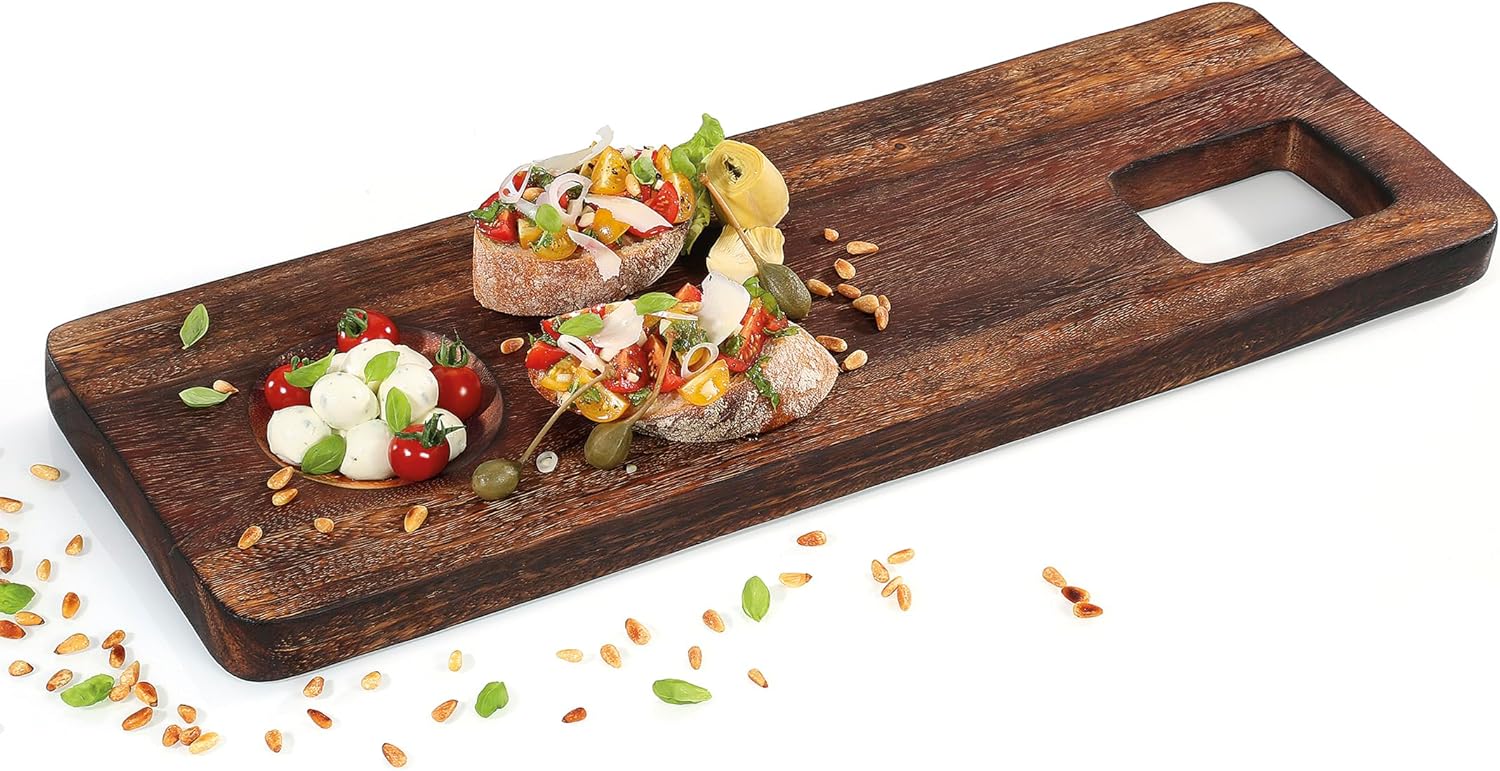 Zassenhaus Acacia Wood Serving Board-For Charcuterie and Appetizers, 23" x 8" x 1"