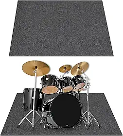 CIEOVO Tapete de tambor com fundo antiderrapante 120 x 180 cm, tapete de tambor à prova de som, para acessórios de bateria elétrica, tapete de brincar ao ar livre, playhouse, tapete de atividades