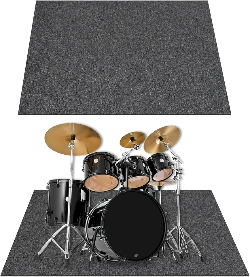 CIEOVO Tapete de tambor com fundo antiderrapante 120 x 180 cm, tapete de tambor à prova de som, para acessórios de bateria elétrica, tapete de brincar ao ar livre, playhouse, tapete de atividades