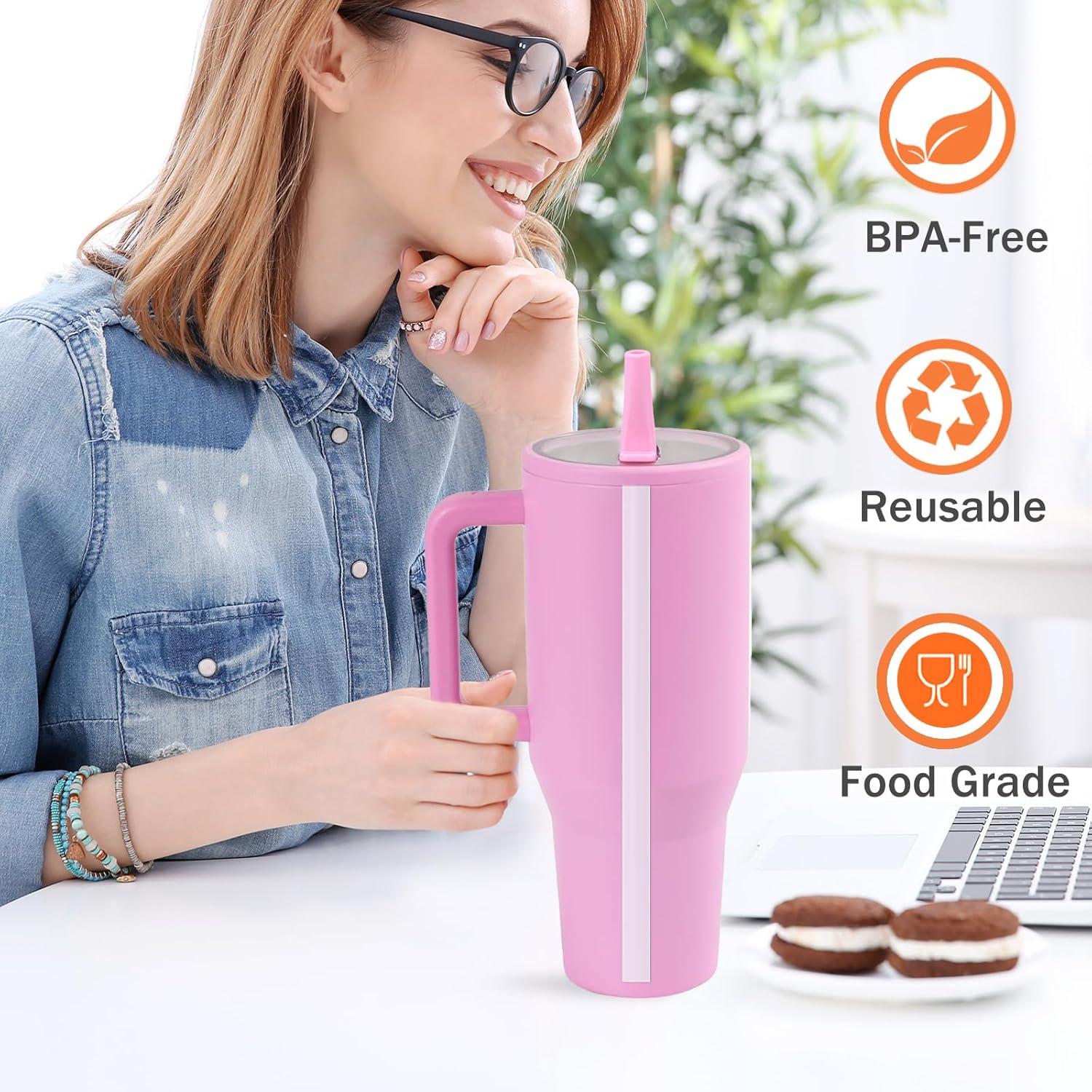 Replacement Straws for HydroJug Traveler Tumbler 40 oz, 6 Pack Plastic Reusable Straws with 2 Straw Cleaner Brushes for HydroJug Accessories - Image 5