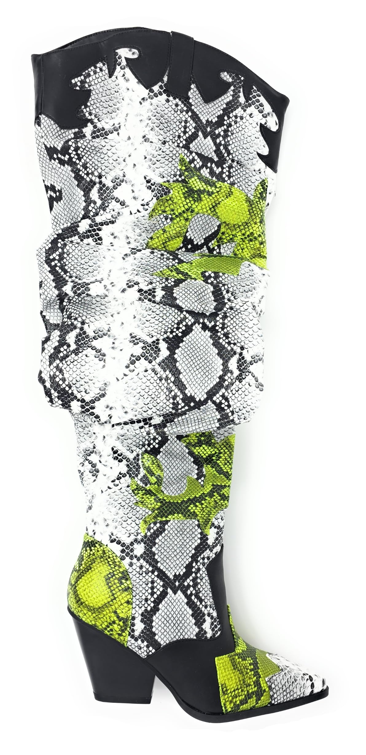 YOKI Cowgirl Boots Women, Over the Knee Western Cowboy Boots for Women with Chunky Block Heels