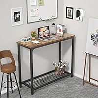 Vista 7 de Ecoprsio Small Console Table Sofa Table with Mesh Shelves, 2 Tier Entryway Table Foyer Table for Entryway, Front Hall, Hallway, Sofa, Couch, Living