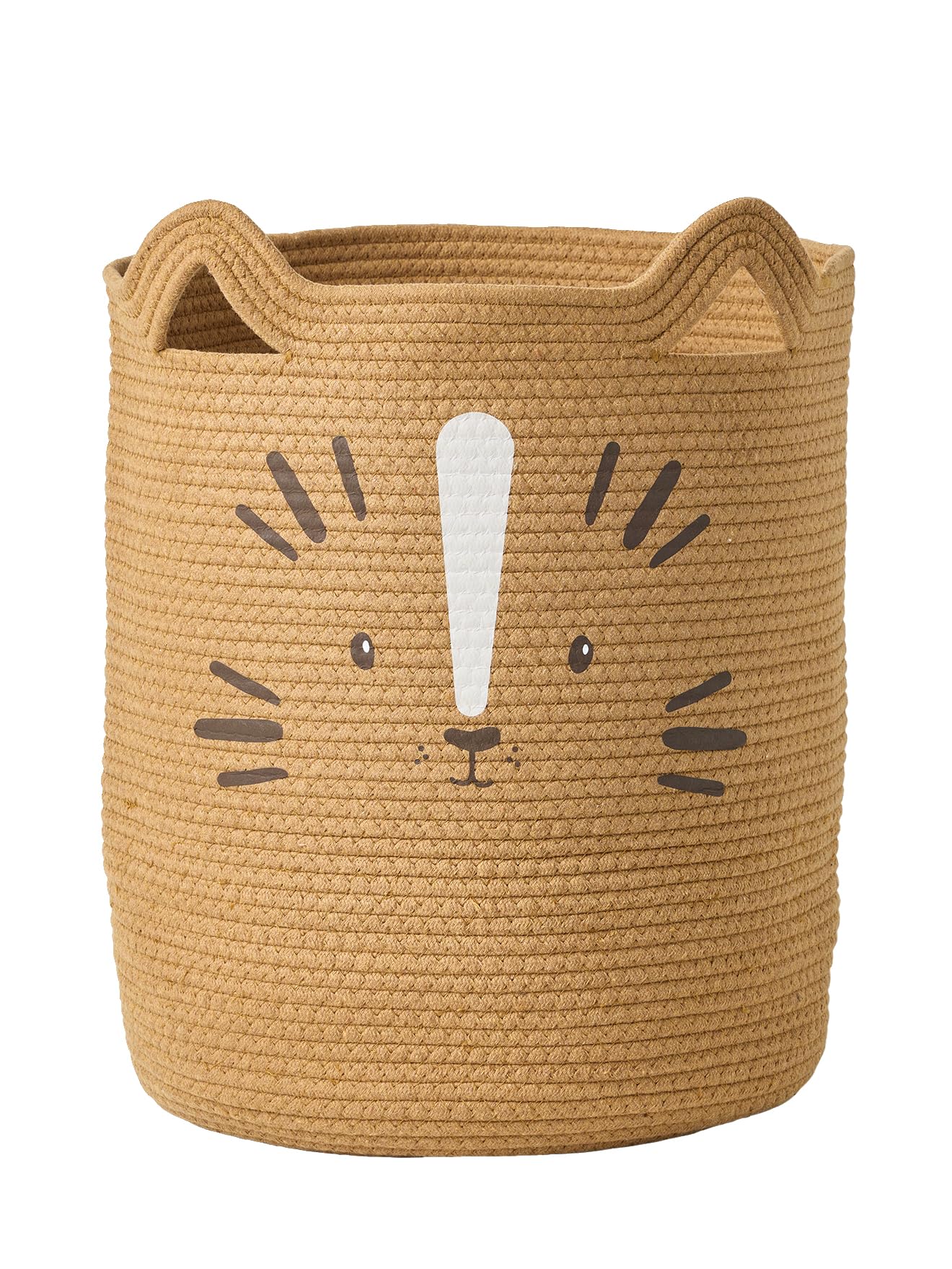 Panier de rangement XL en corde de coton souple VERTBAUDET motif tigre caramel