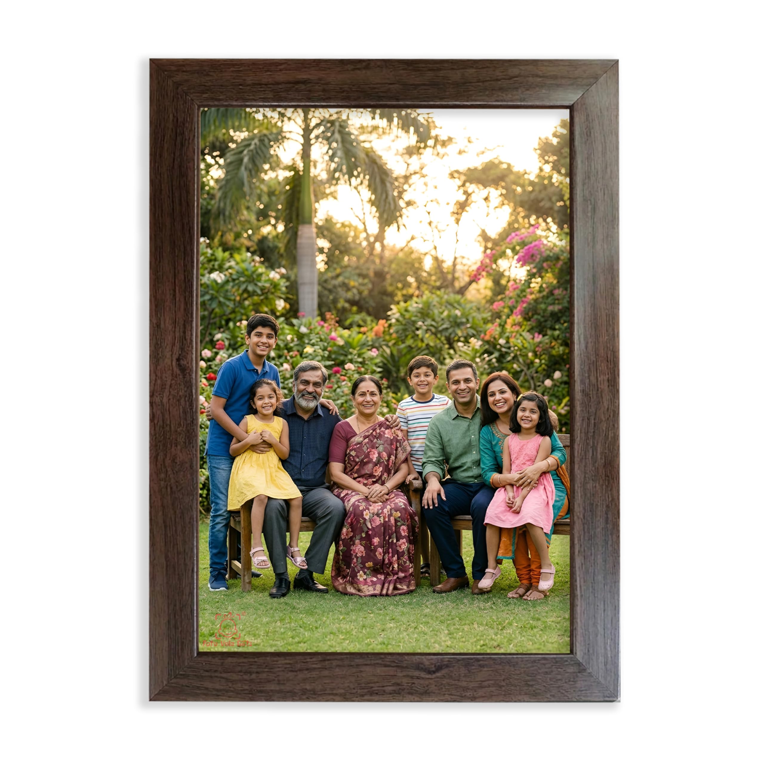 Customized Photo Frames for Wall, Personalised Photo Frame with Photo Upload, for Couple, Family, Friends for Bedroom, Living Room and Gift, Size- 9.5X12.5 Inches (Dark Brown with Wood Pattern)-image-37