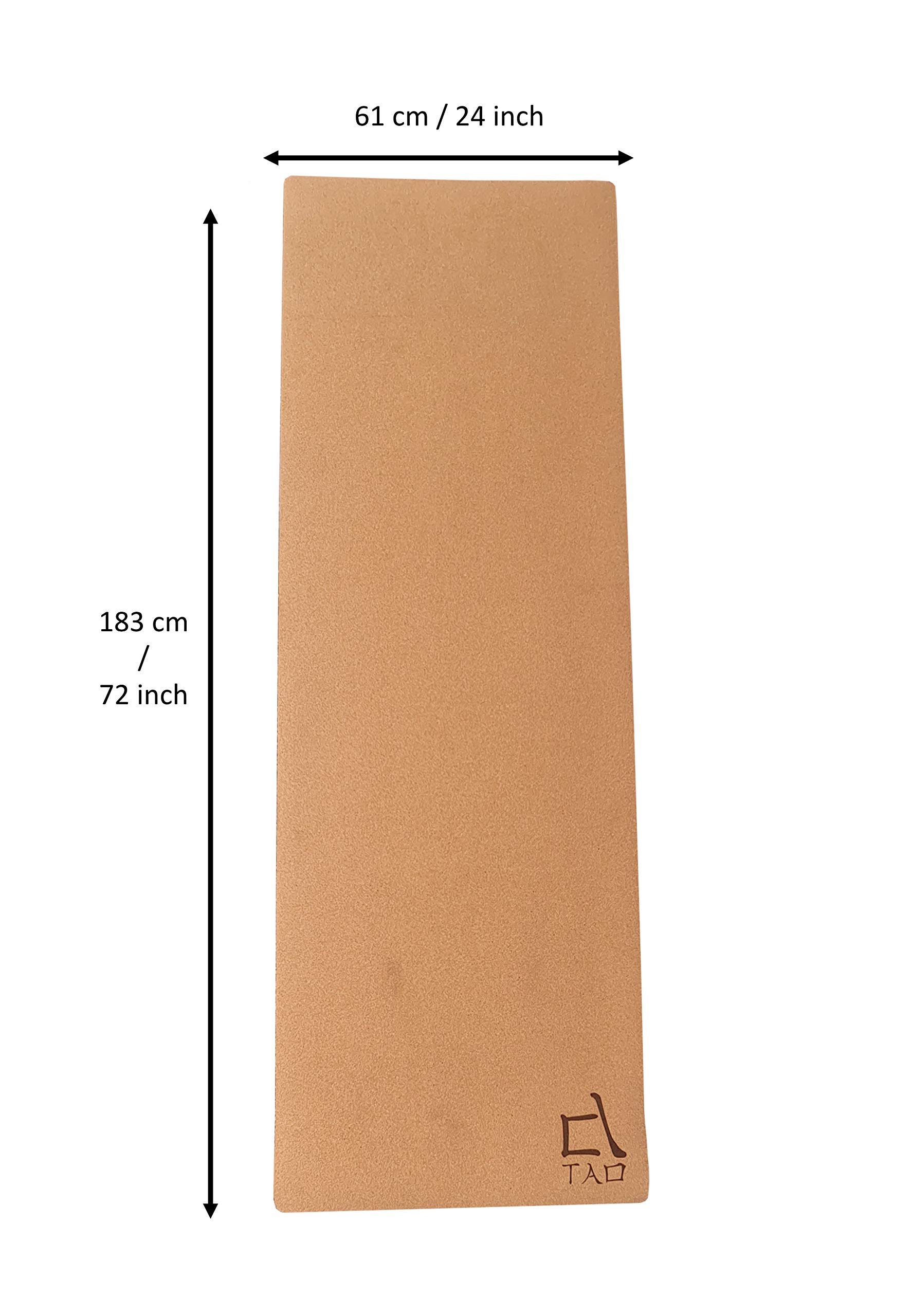 TAO Yogamatte Naturgetreide 100% rutschfest 5 mm dicke Matte mit Tragetasche und Gurt