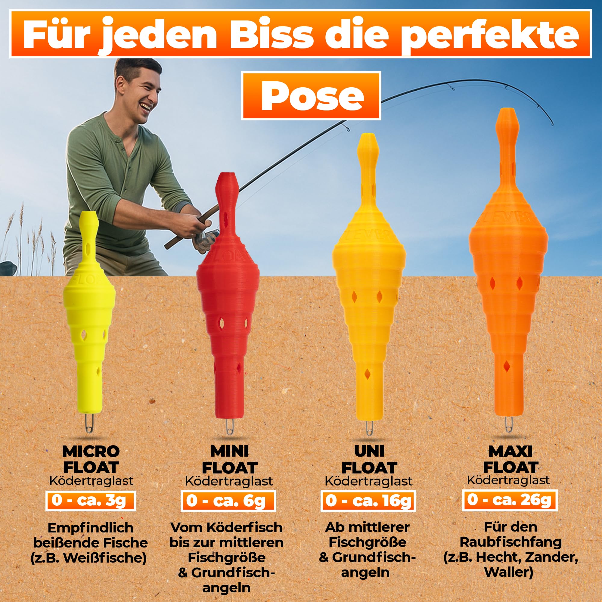 Angelposen Set ohne Blei – Posen mit AirControl-System | Schwimmer Angeln mit verstellbarem Anbisswiderstand | Angelzubehör, Posen Angeln für Forelle, Hecht & Karpfen