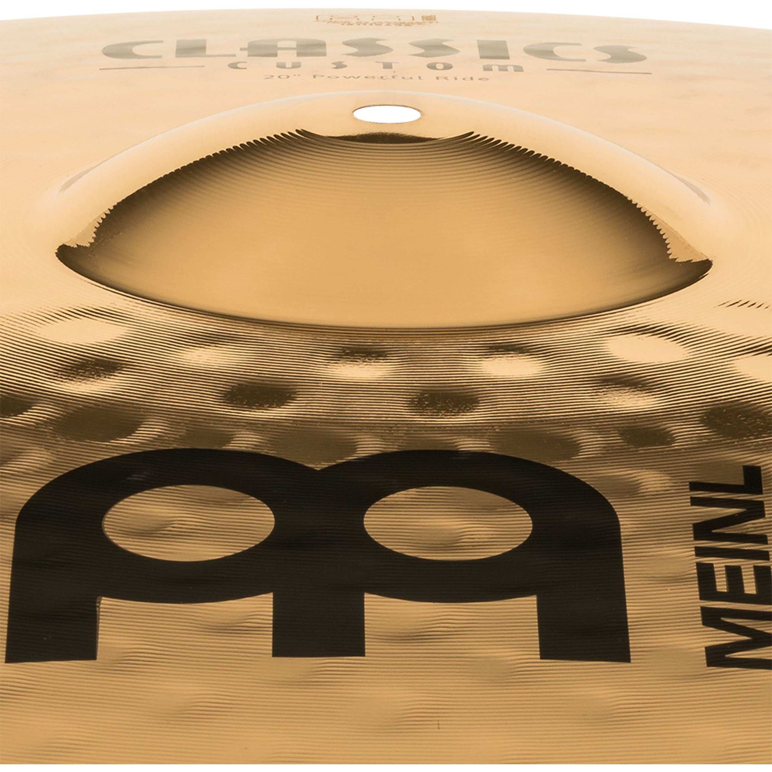 Meinl Cymbals Classics Custom Brilliant Piatto Powerful Ride 20 pollici (50,80cm) per Batteria - Bronzo B12, Finitura Brillante, Prodotto in Germania (CC20PR-B)