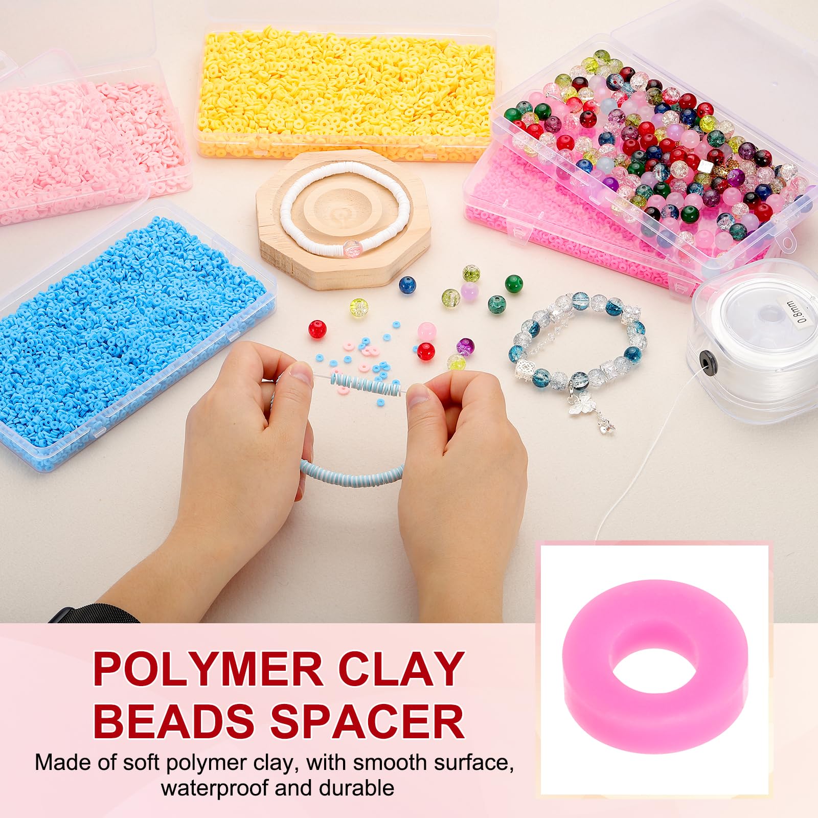PATIKIL 4mm Polymer Clay Beads Spacer - Image 3