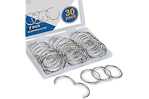 WOSWEL 2 Inch Loose Leaf Binder Rings Bulk | 30 Pack Metal...