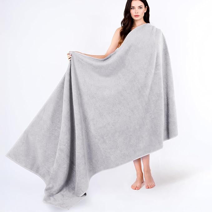 Cotton Paradise 100% Cotton 40x80 Oversized Bath Sheet, Extra Large Turkish Bath Towels for Bathroom, Dark Gray Bathsheet