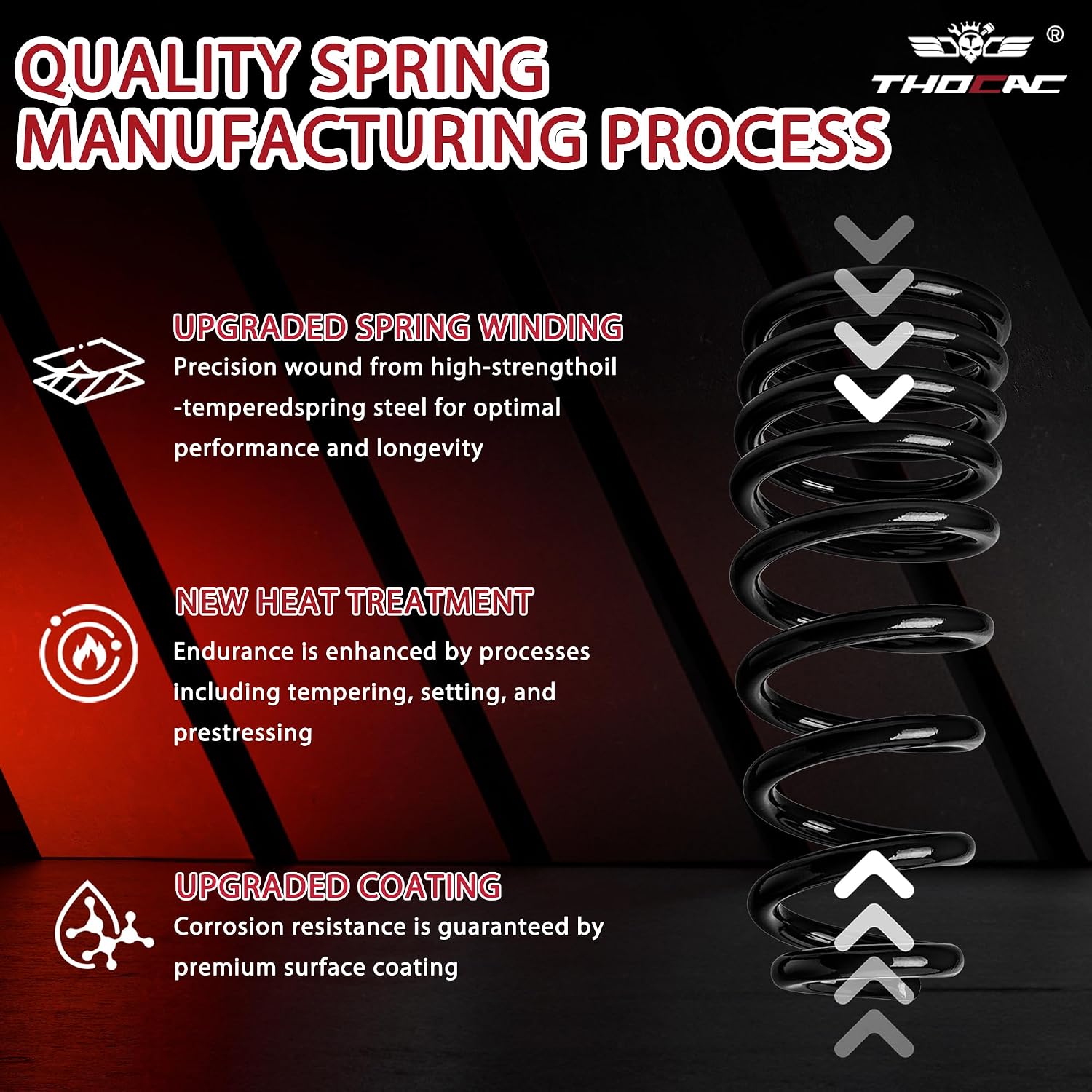 929-932 Heavy Duty Rear Coil Springs Kit for Ram 2500 2014-2021, Provide an Extra 35% Load Capacity At Stock Ride Height 2Pcs (Black)
