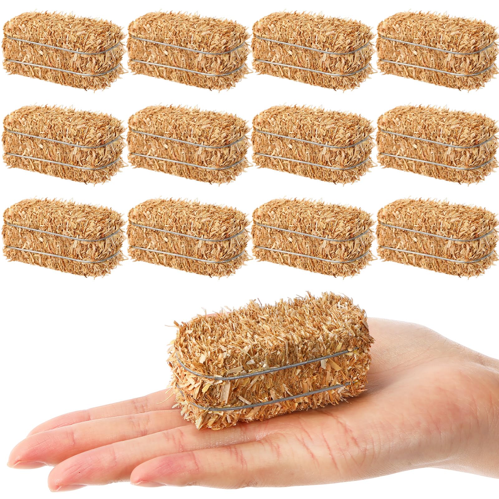12 Pcs Mini Hay Bales