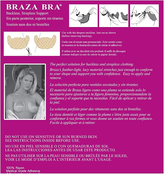 Braza - Self Adhesive Disposable Backless Strapless Bra - 10 Pairs