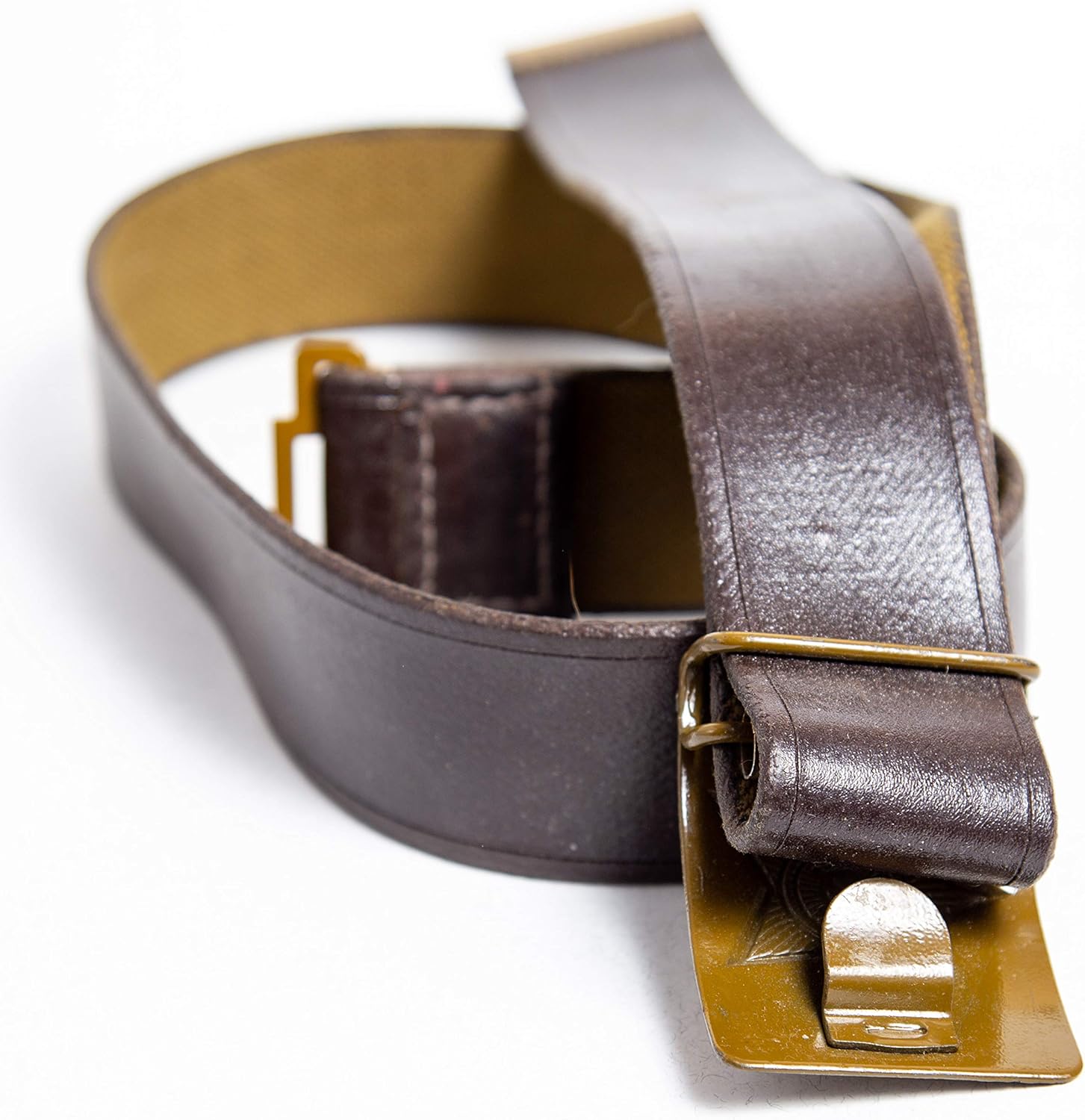 Rushnichok Vintage Soviet military field belt - WW2 style Soviet Army Canvas belt with Green Aluminium Backle