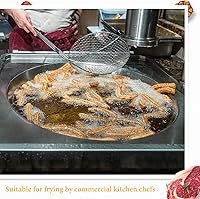 Vista 4 de Baderke 2 Pcs 36 Inch Round Plated Wire Skimmer Stainless Steel Food Strainer Spoon Mesh Stirring Fryer Skimmer with Long Handle for Kitchen Fried