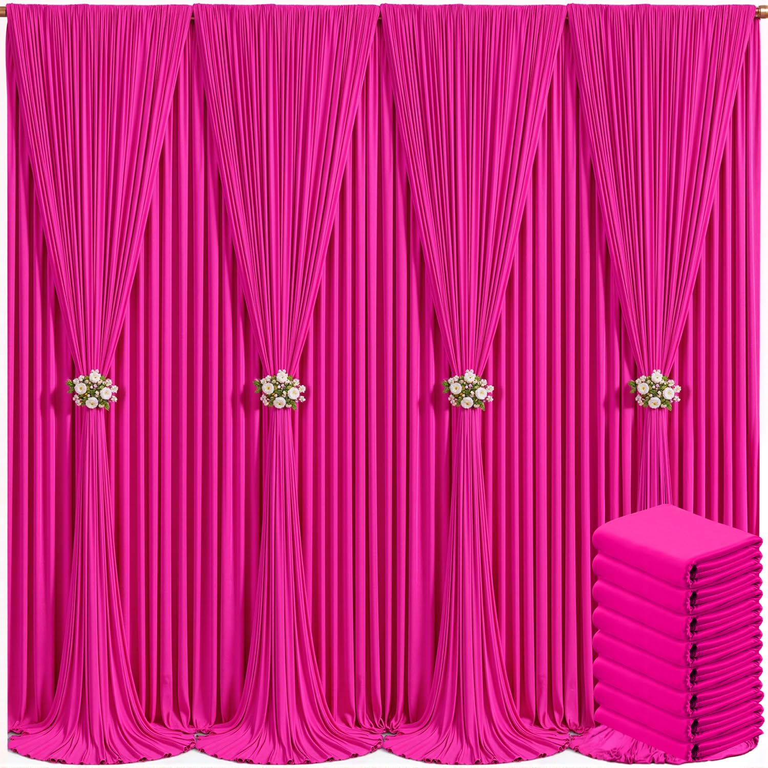 40ft x 10ft Ivory Backdrop Curtain for Wedding Ivory Wrinkle Free Backdrop Drapes Panels for Parties Baby Shower Bridal Shower Birthday Photo Photography Polyester Fabric Background Decoration — view 63