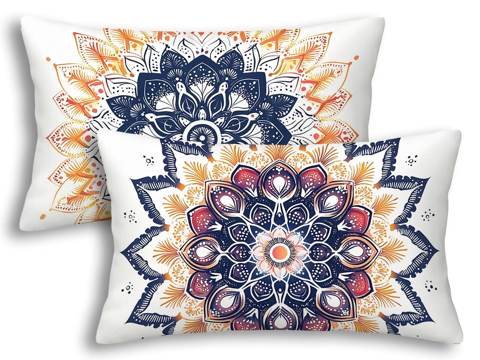 Fundas cojines exterior impermeable evitan humedad juego de 2 fundas decorativas mandala 40x80