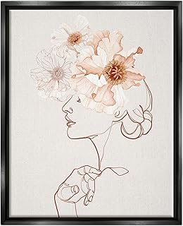 Stupell Industries Delicate Pink Flower Blossoms Woman Line Drawing , Design by Ros Ruseva
