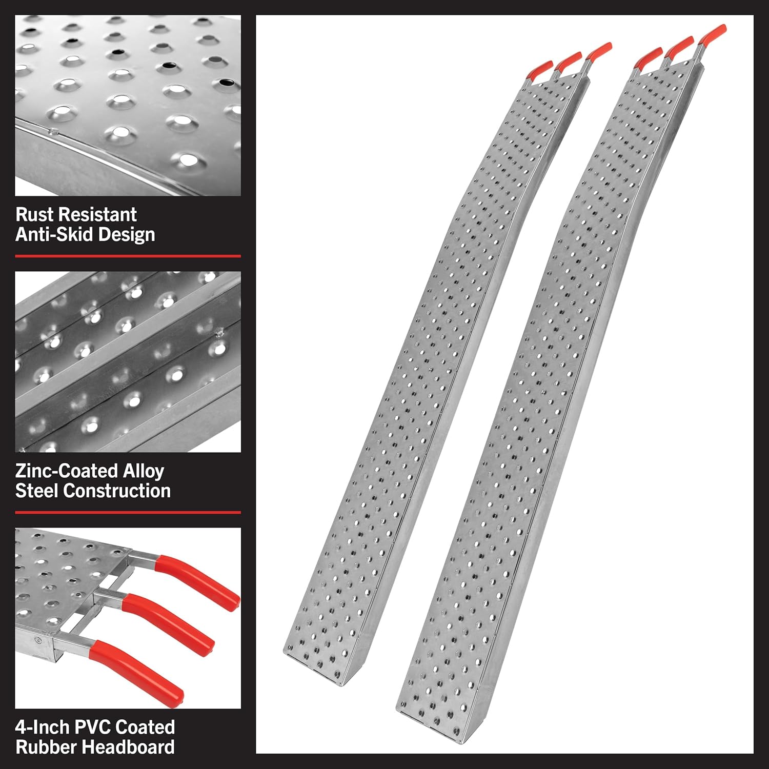 Loading Ramps - Set of Two 69-Inch Ramps for ATVs, Motorcycles, Mowers, Carts, and More - 2200lb Combined Capacity Car Ramp Set by Stalwart