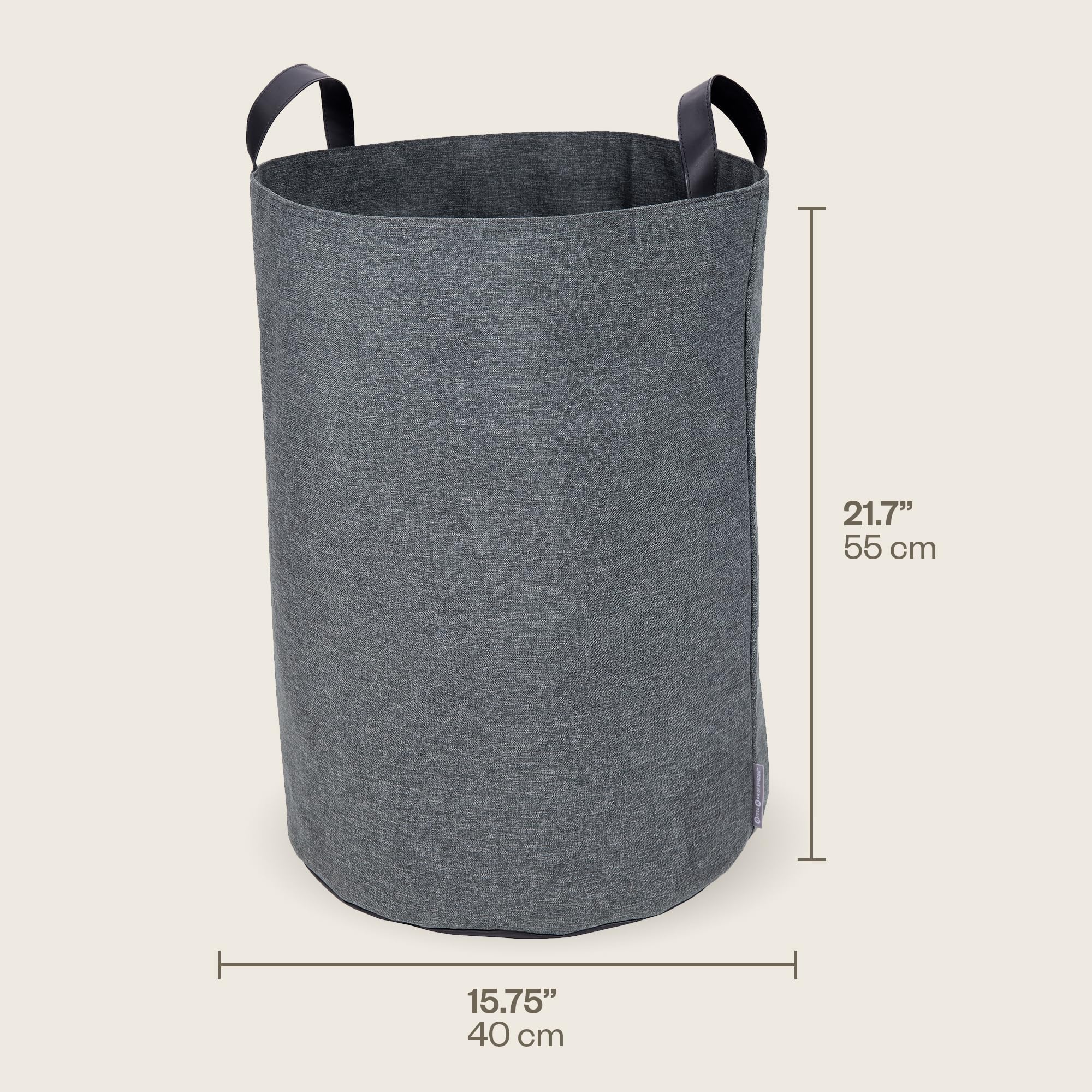 Bigso Soft Floor Storage Bin, Grey, polyester, 40 x 40 x 55 cm