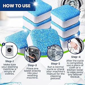 True Fresh Washing Machine Cleaner Tablets 25-Pack Deep Cleaning for Front Loader, Top Load & HE Washers Helps Remove Odor-Causing Residues, Pet Hair & Hard Water Buildup Septic Safe