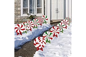 12 Pcs Christmas Outdoor Yard Sign Peppermint Corrugated Yard Decorations