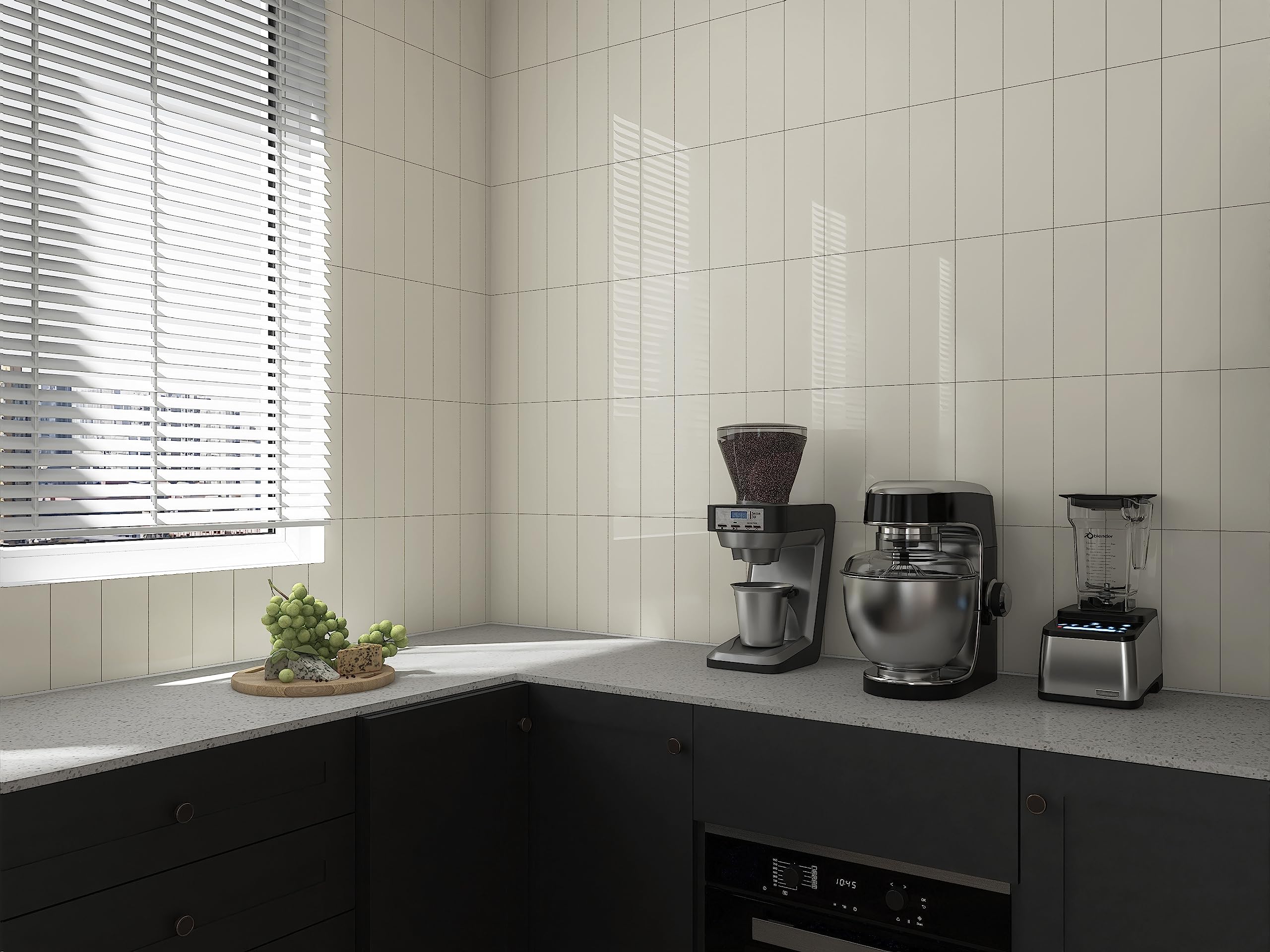 Avant Decor | 24 Tiles | Stone Composite Subway Solid Color Tiles ...