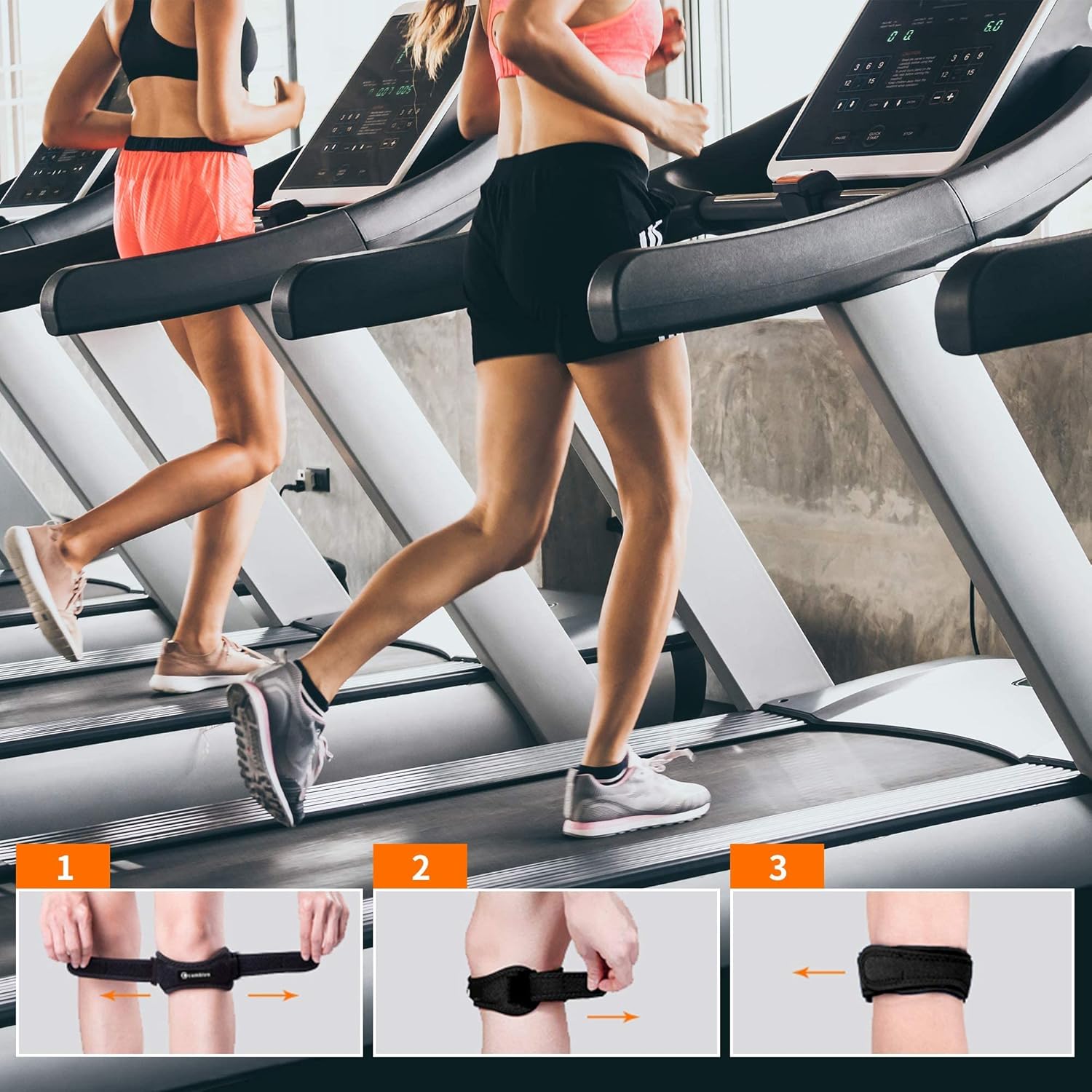 CAMBIVO 2 Pack Knee Braces for Women and Men, Patella Knee Support Strap, Basketball, Running, Hiking, Volleyball, Tennis, Squats 9 CAMBIVO 2 Pack Knee Braces for Women and Men, Patella Knee Support Strap, Basketball, Running, Hiking, Volleyball, Tennis, Squats - Image 7