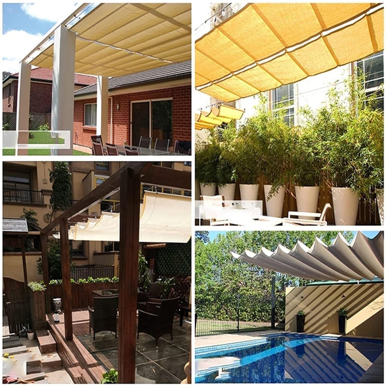 Wysuwany żagiel przeciwsłoneczny odporny na promieniowanie UV z akcesoriami instalacyjnymi, idealny na patio, balkony i do ogrodu - zielony 2 x 6 m baldachim zewnętrzny.