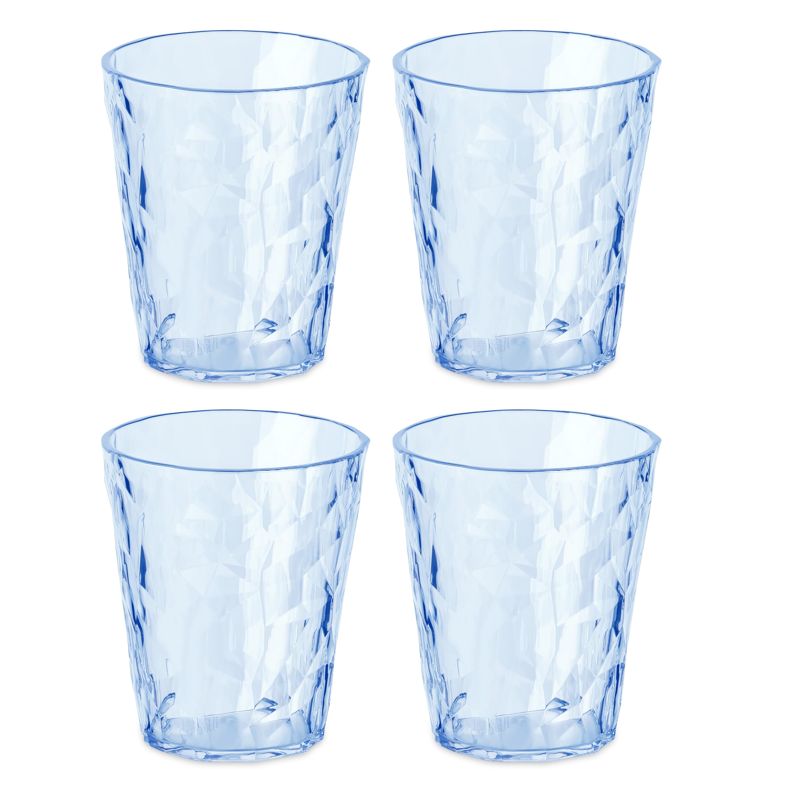 Vasos de agua Koziol reutilizables y transparentes ideales para fiestas y camping en azul