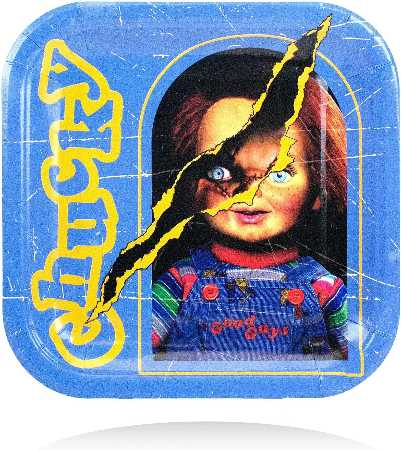 Chucky Party Supplies for 24 Guests - Horror Tableware Kit with Plates, Napkins, Banner & Bottle Labels - Halloween & Birthday Decorations