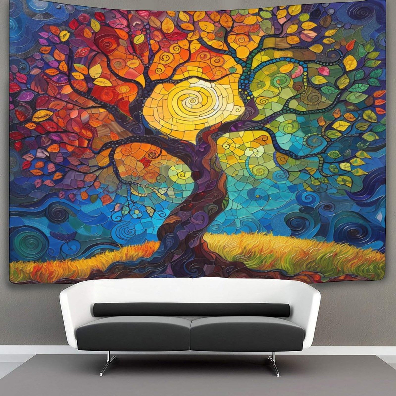 Kaiyun Style-5 Trees Tapestry Wall Hanging,Colorful Autumn Tapestries Wall Tapestry Decor For Living Room Bedroom Dorm 70Cmx100cm
