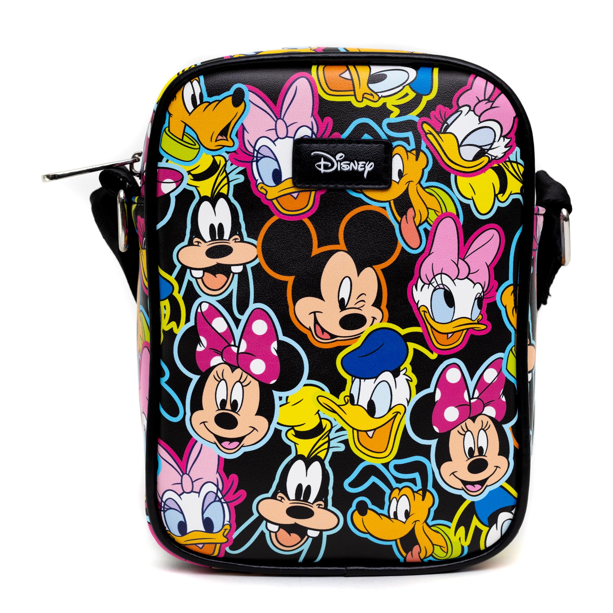 Disney Bag, Crossbody, Disney Sensational Six Expressions Scattered Multi Color, Vegan Leather