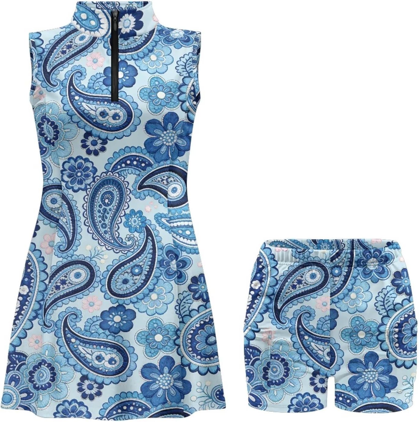 Sleeveless Golf Dress for Women Half Zip Polo Dress Suitable for Golf Tennis Pickleball Padel Courses Athletic Wear