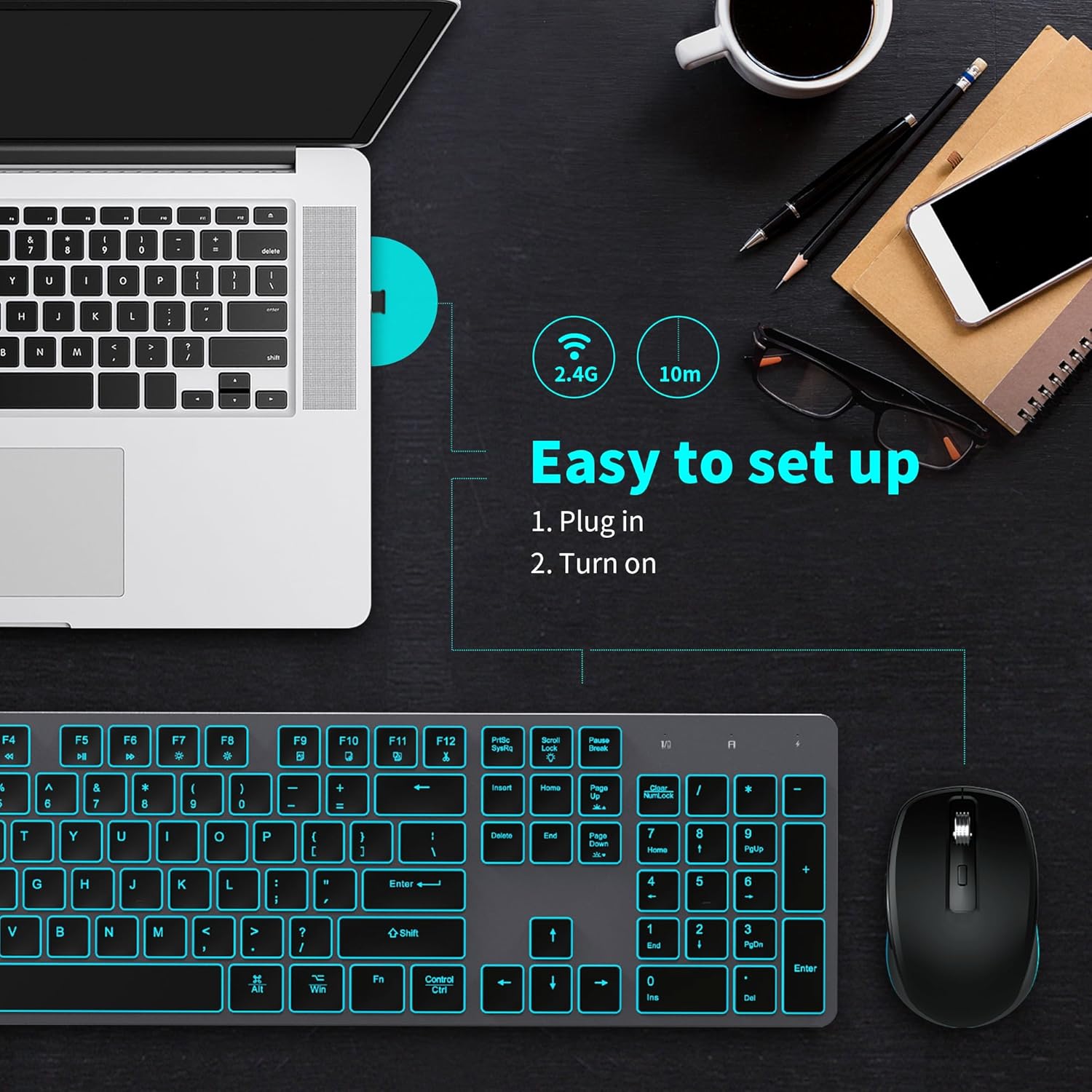 Easy setup for POWZAN wireless keyboard and mouse