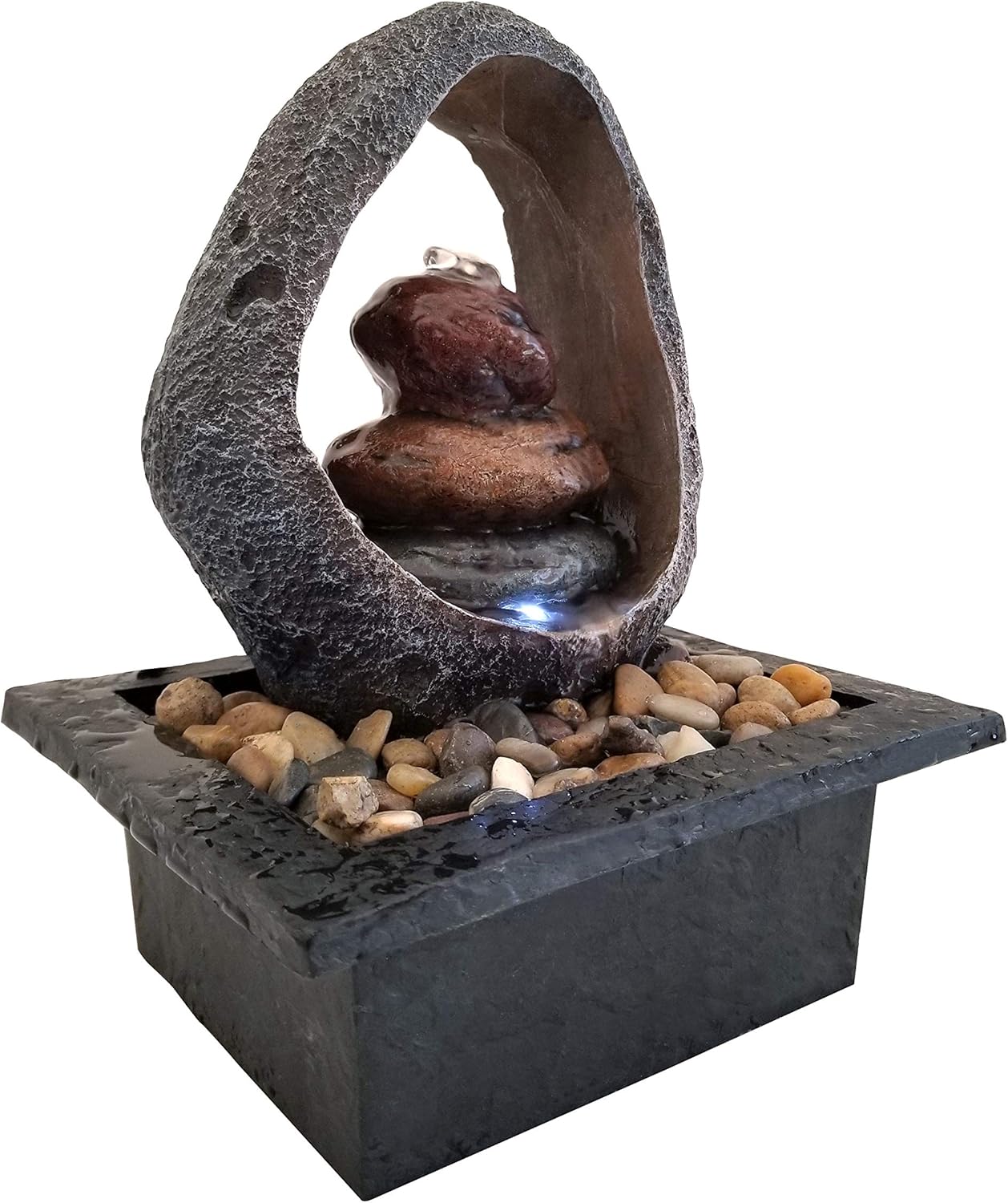 Danner Manufacturing, Inc. Halo Meditation Fountain with LED Rock Formation, 03802