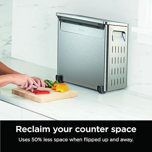 Miniatura 3 de Ninja Horno tostador plegable y freidora de aire, funcionalidad 8 en 1, voltea para ahorrar espacio de almacenamiento, gran capacidad, cesta de