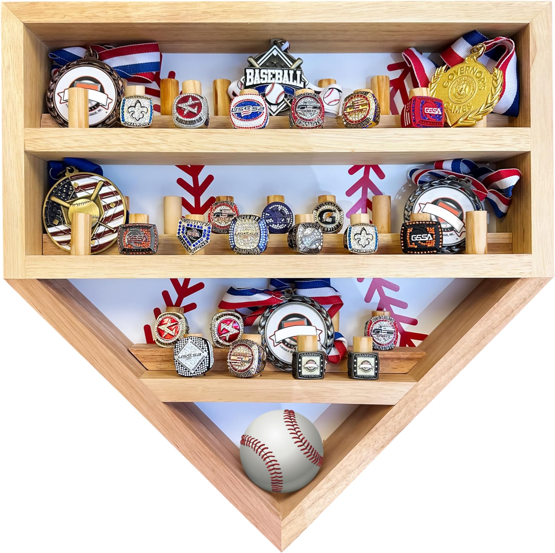 Personalized Baseball Ring Display Case Custom Name Number