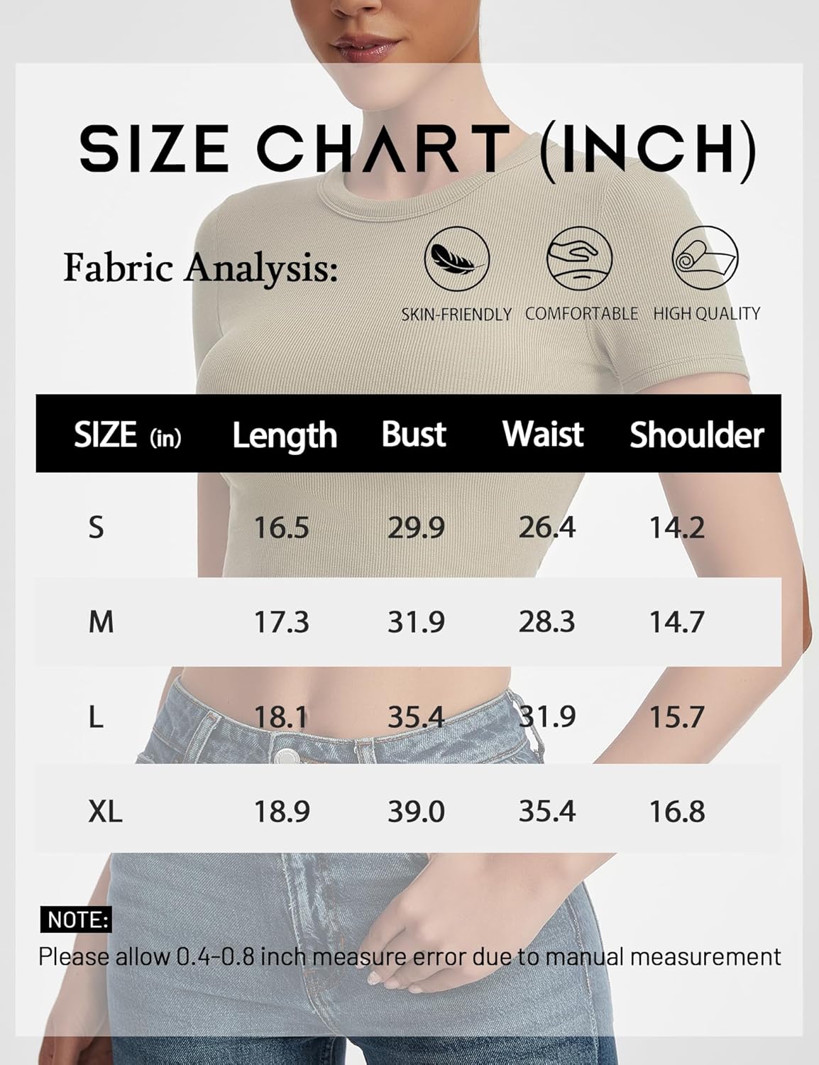 Crop Tops for Women Ribbed Crew Neck Short Sleeve Basic Tees Fitted T-Shirts Gym Workout Yoga Shirts - Image 6