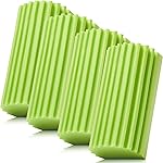 4 Pack Damp Dusting Sponge Duster, Green Dust Cleaning Sponge, Reusable Household Cleaning Sponge Tool for Blinds, floorboards, Fan Blades, Vents, Glass, Railings, Mirrors