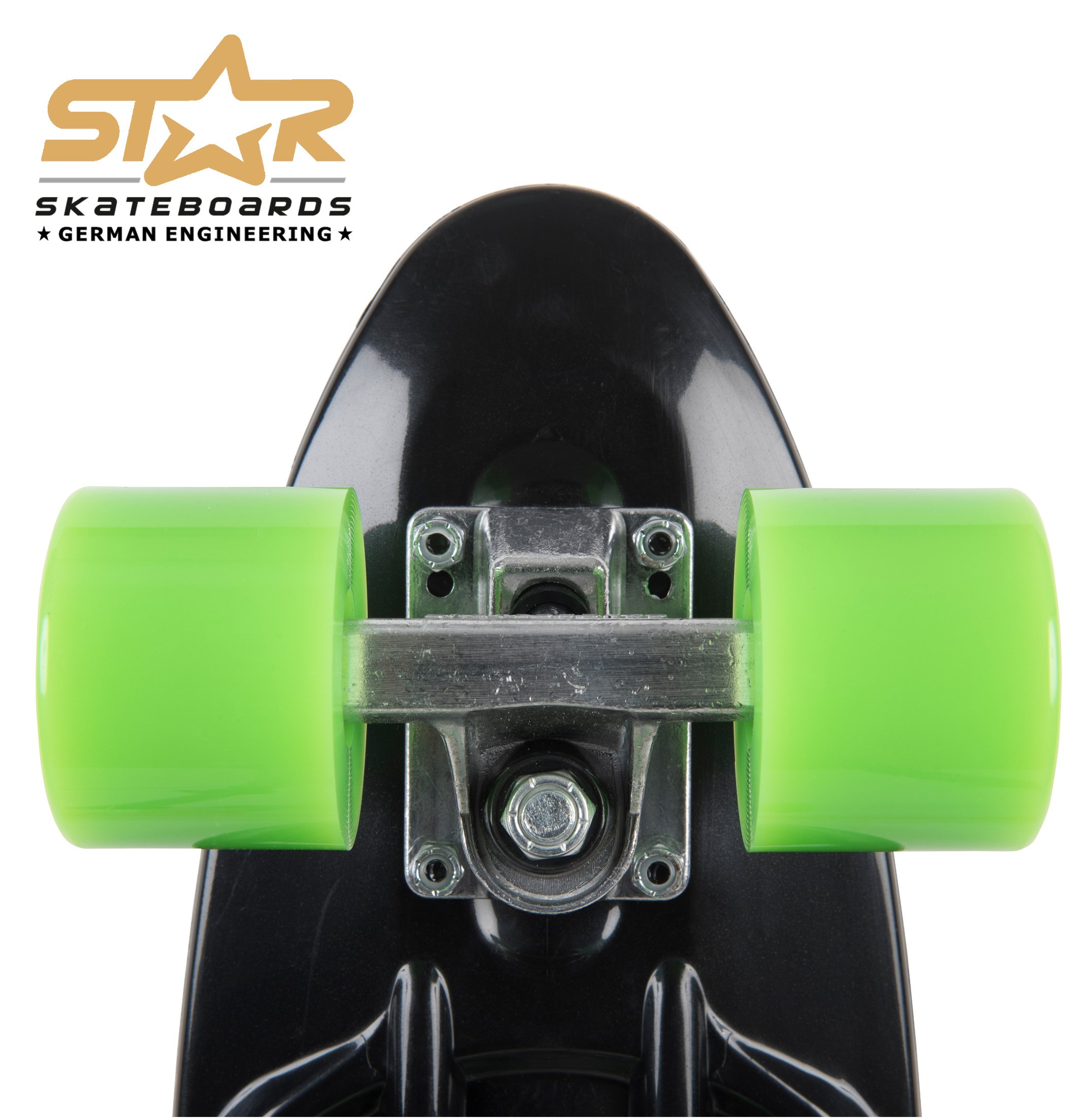 Skateboard Vintage 60 Cm – Nero, Design Fas Red Star (Modernariato, Made In Italy)